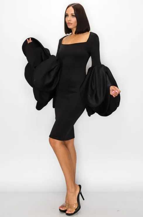 Petal Sleeve Sheath Dress