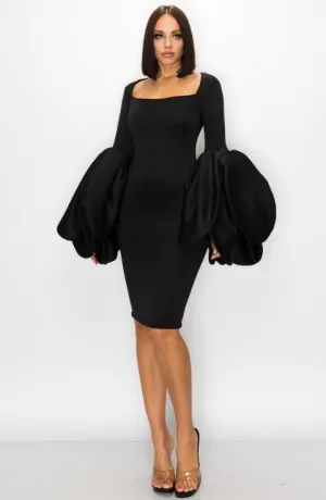 Petal Sleeve Sheath Dress