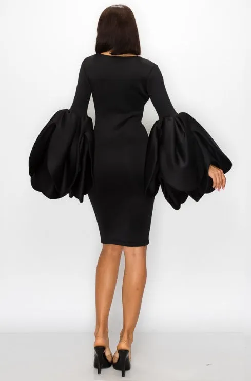Petal Sleeve Sheath Dress