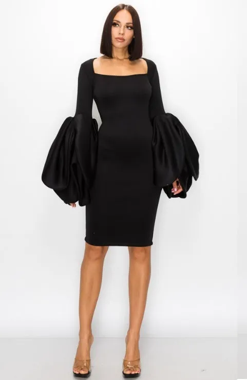 Petal Sleeve Sheath Dress