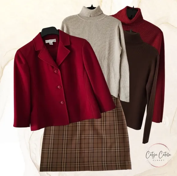 Petite Sophisticate Plaid Pencil Skirt | NWT | 8P | Light &amp; Dark Brown, Tan