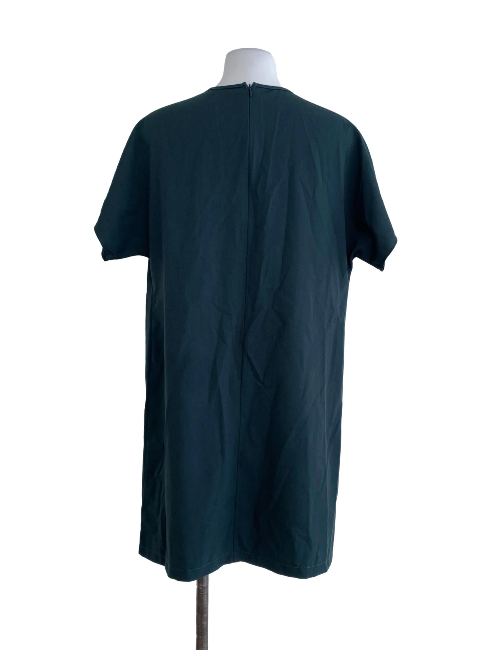 Pine Green Plain Sheath Dress