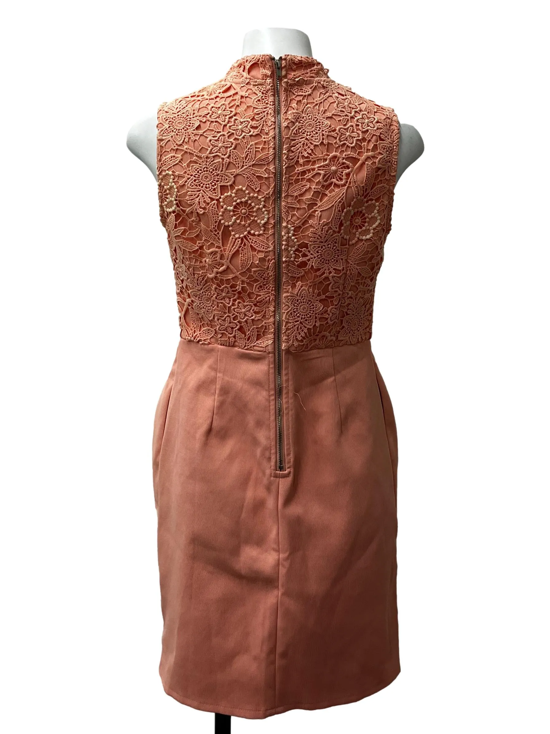 Pink Embroidered Sheath Dress