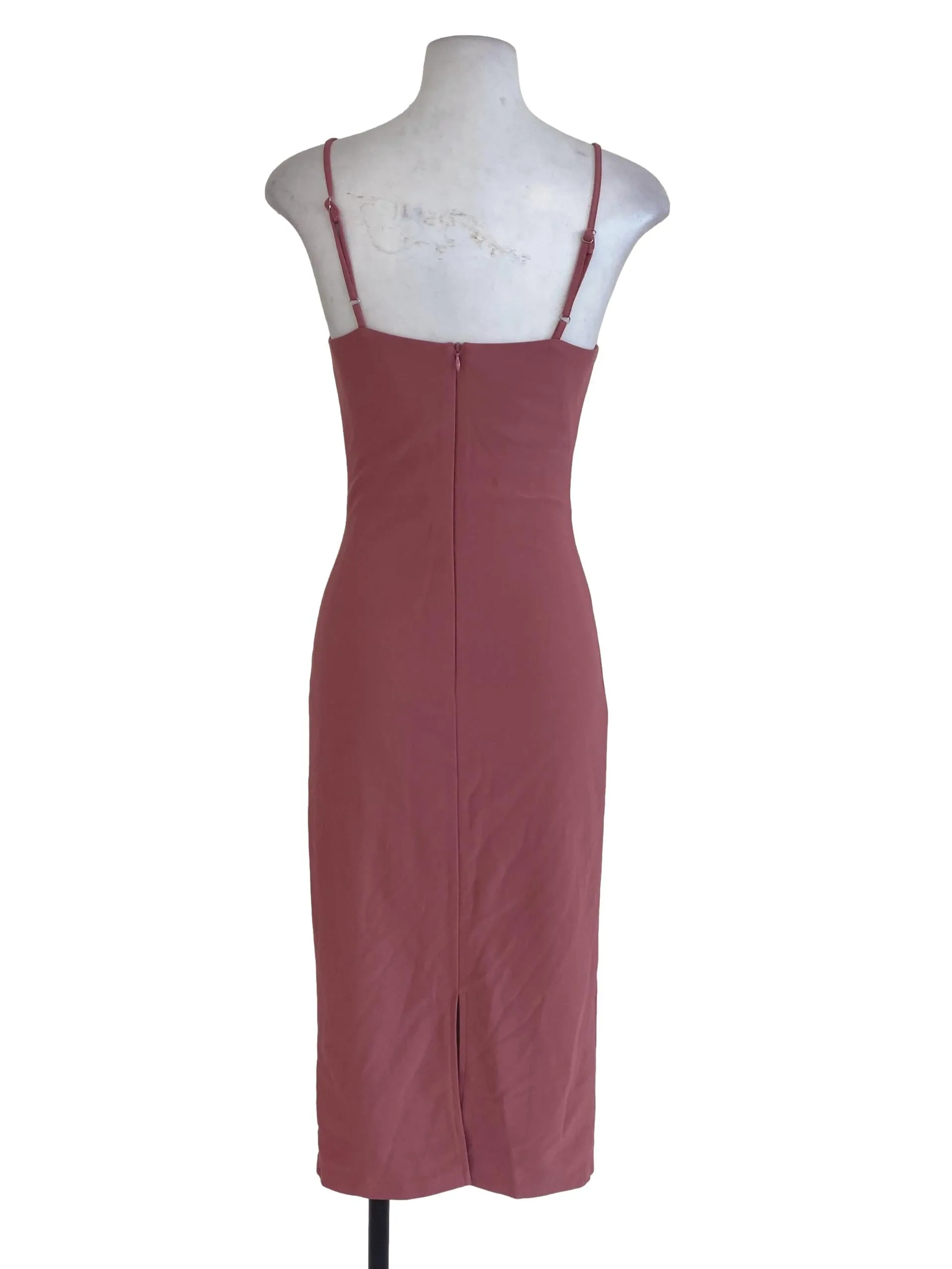 Pink Plain Sheath Dress
