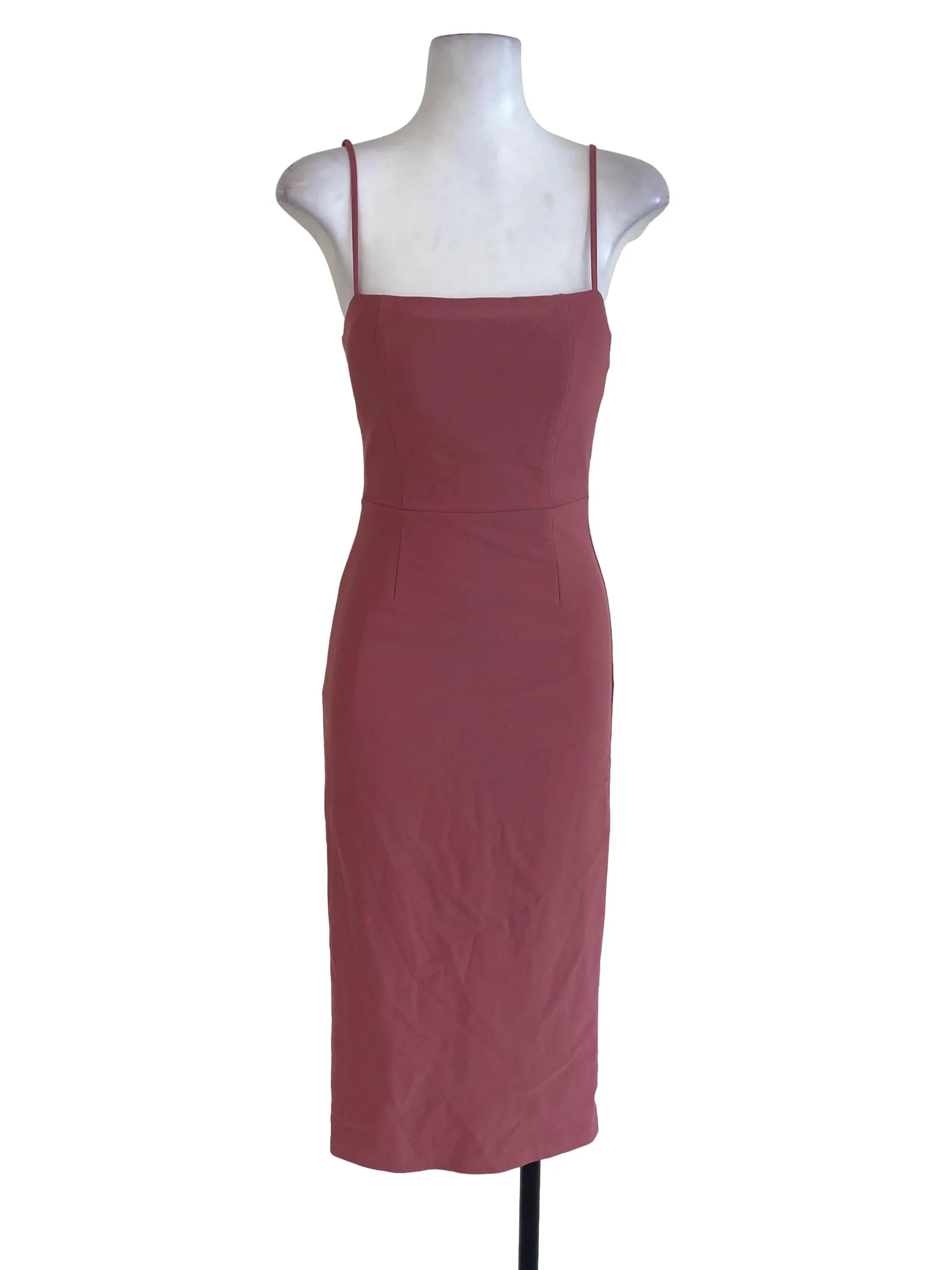 Pink Plain Sheath Dress