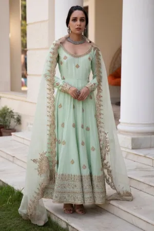 Pista Green Anarkali Suit