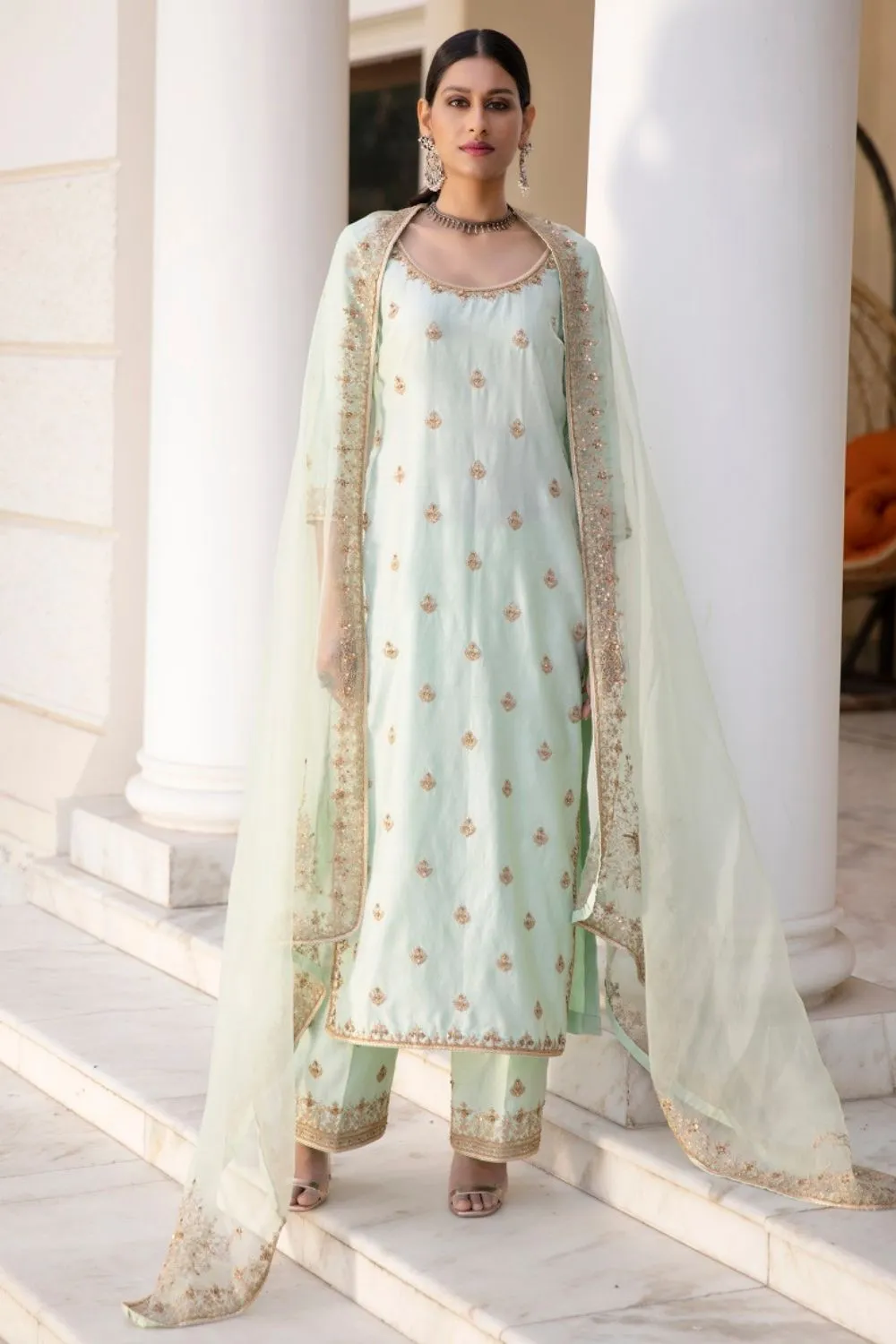 Pista Green Straight Suit