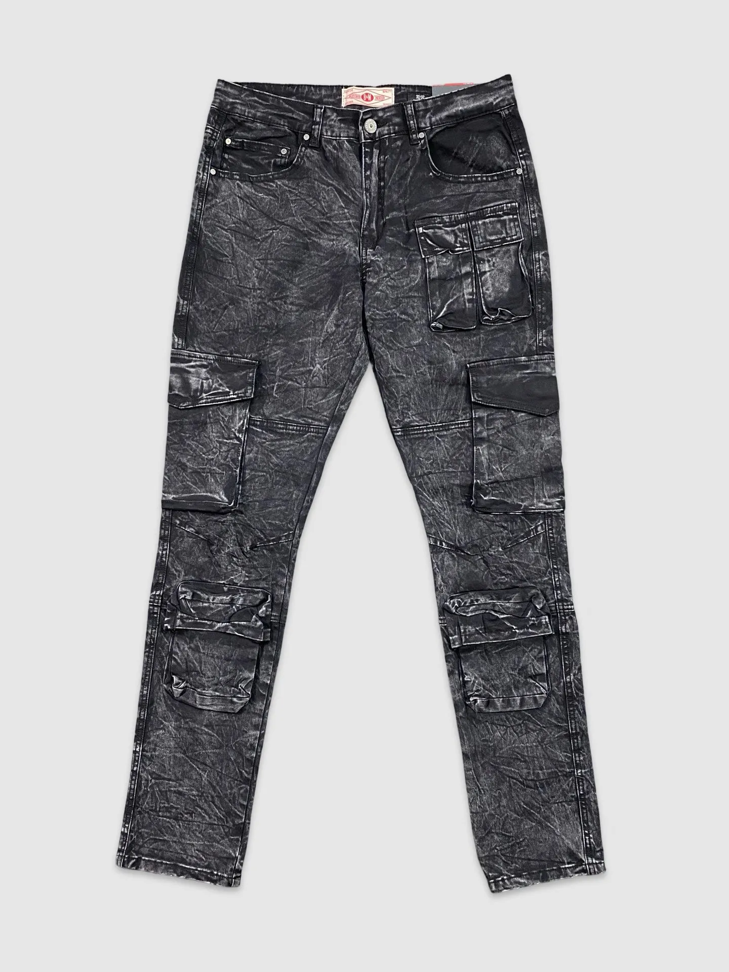 PJ-D458-Slim Fit Dyed Cargo Pants