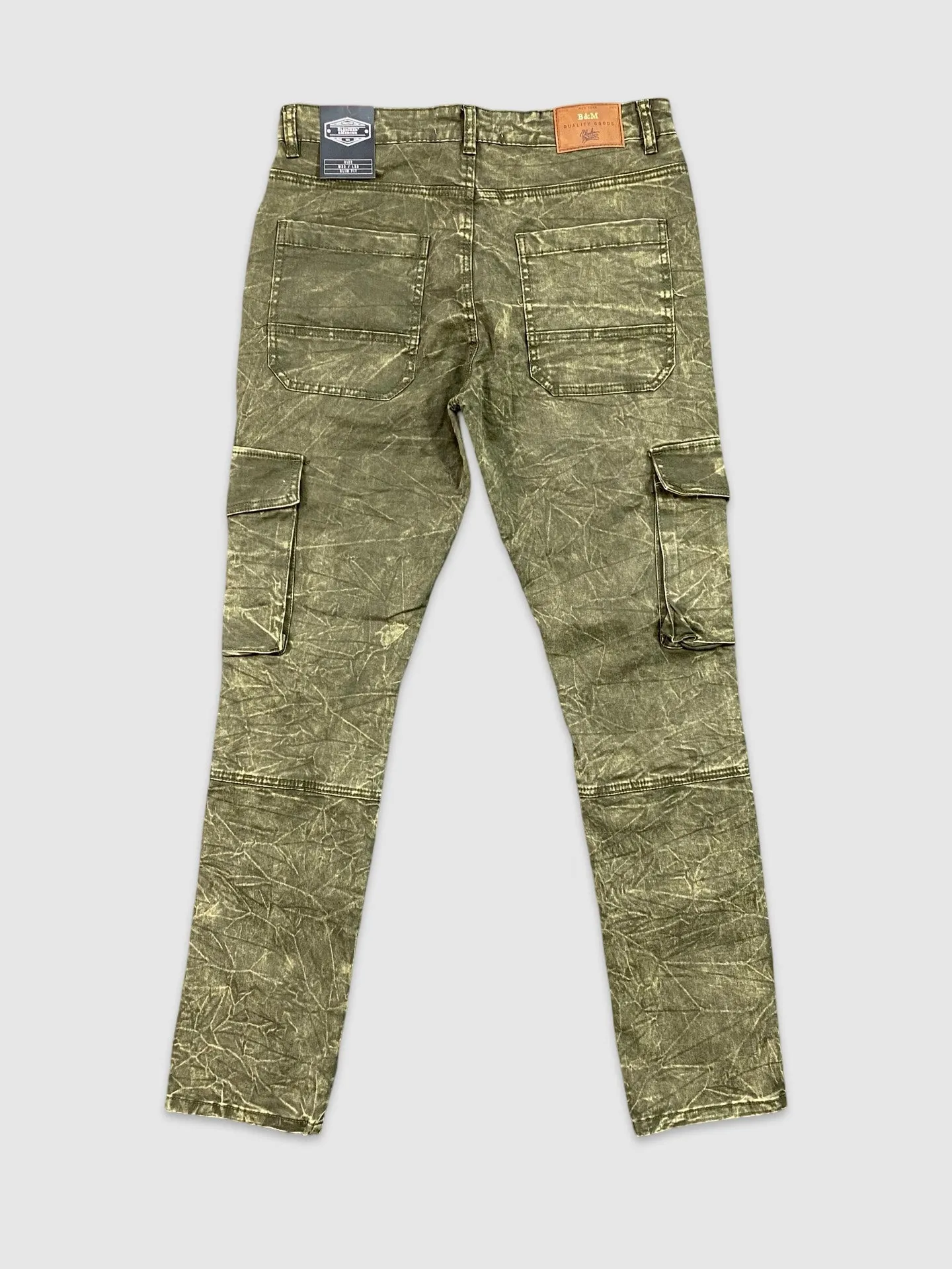 PJ-D458-Slim Fit Dyed Cargo Pants