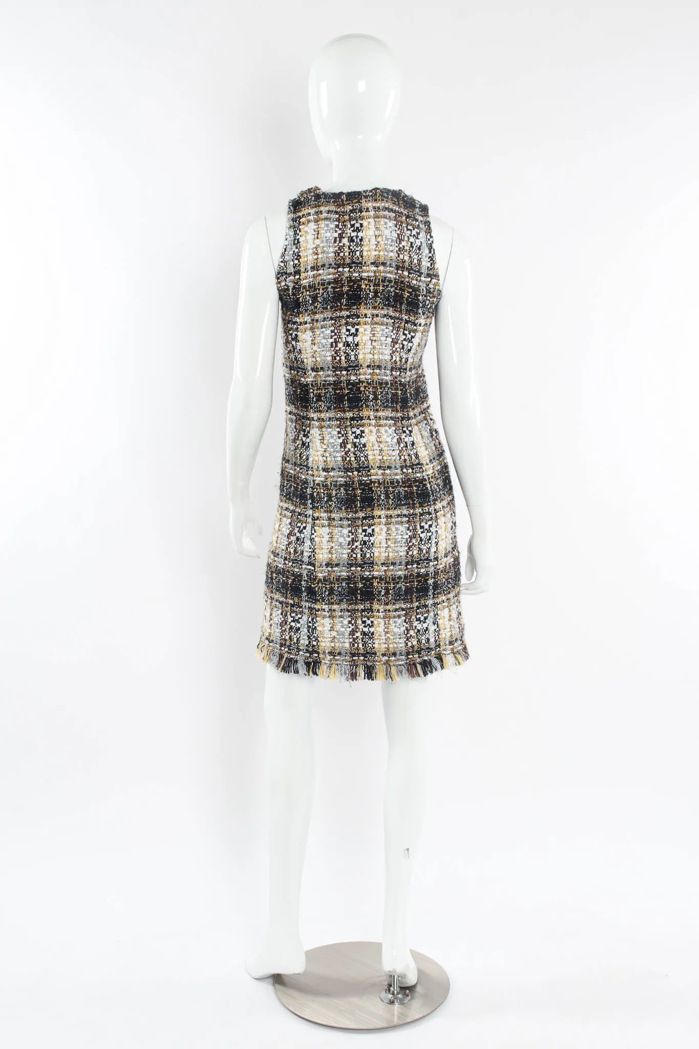 Plaid Boucle Sheath Dress