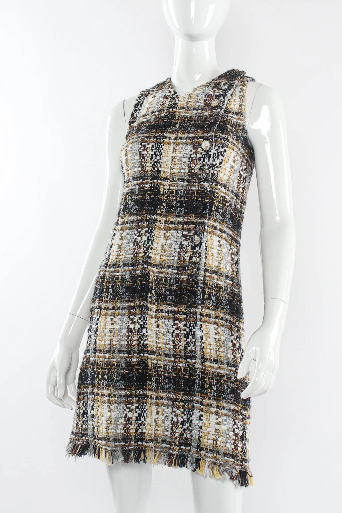 Plaid Boucle Sheath Dress