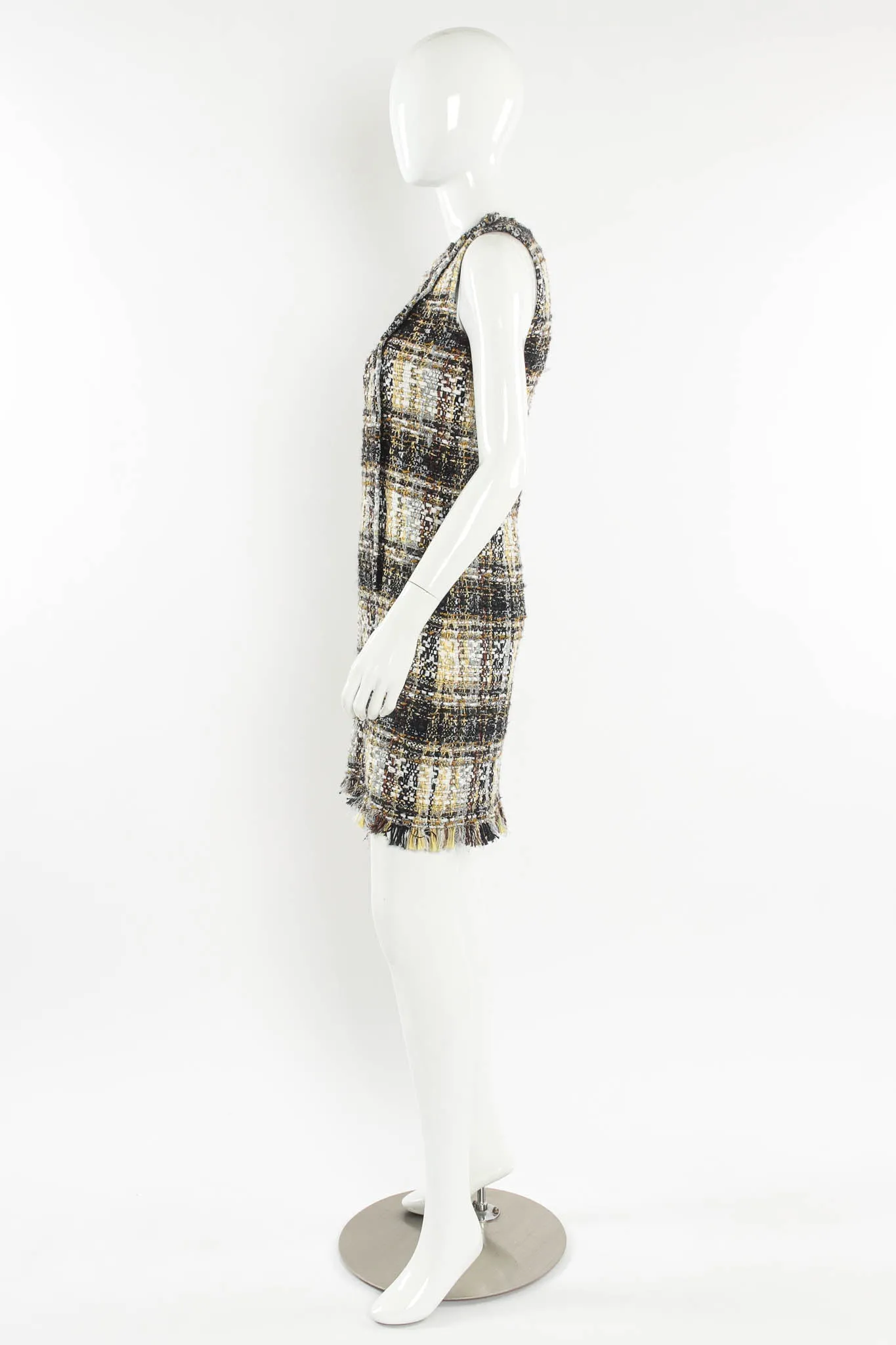 Plaid Boucle Sheath Dress