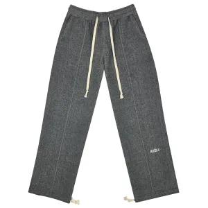Pleated Wool Trouser - Charcoal