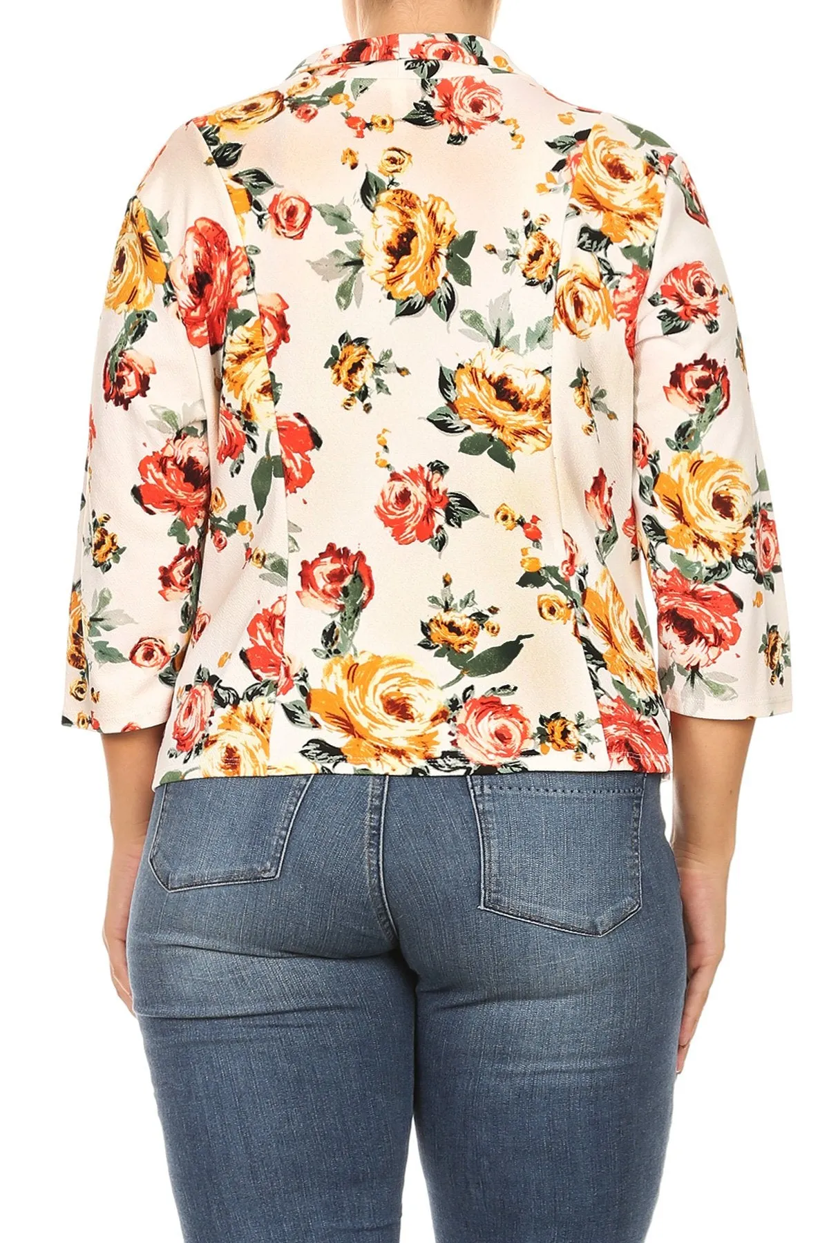 Plus Size Perfect Overlay Floral Blazer Jacket [SALE]