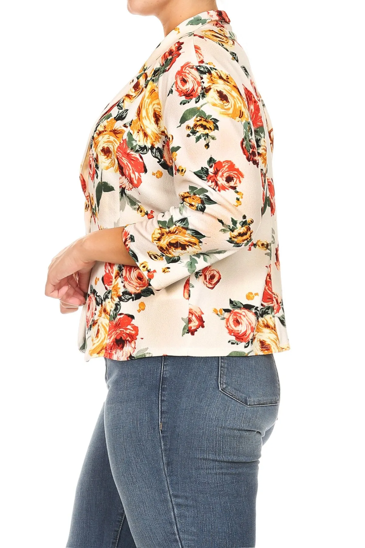 Plus Size Perfect Overlay Floral Blazer Jacket [SALE]