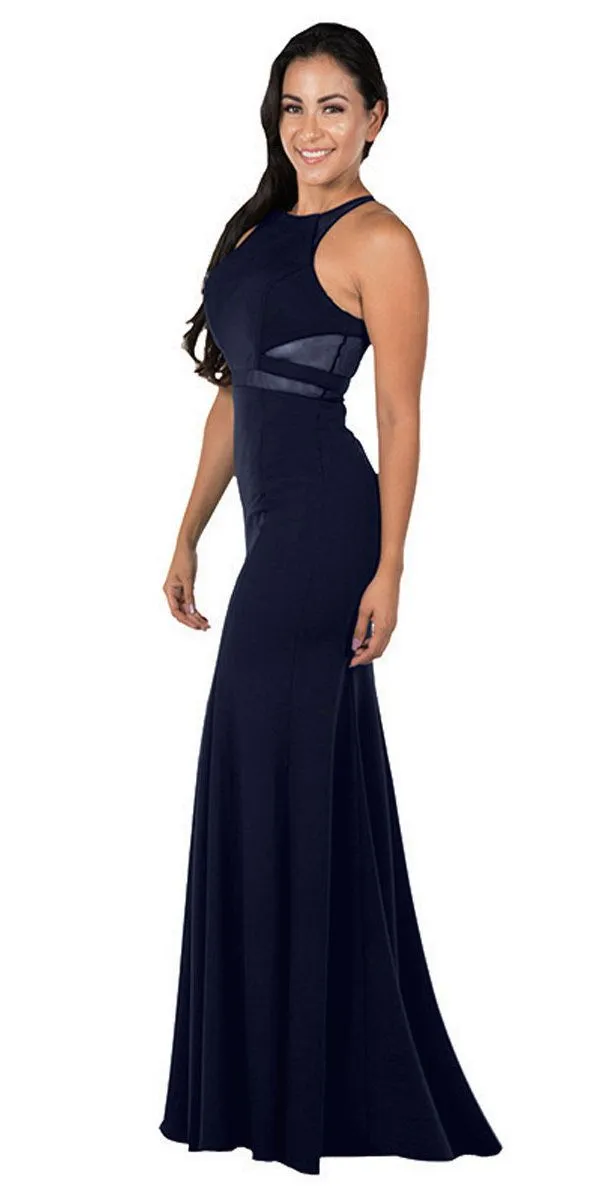Poly USA 8054 Mermaid Dress with Sheer Cut-Outs