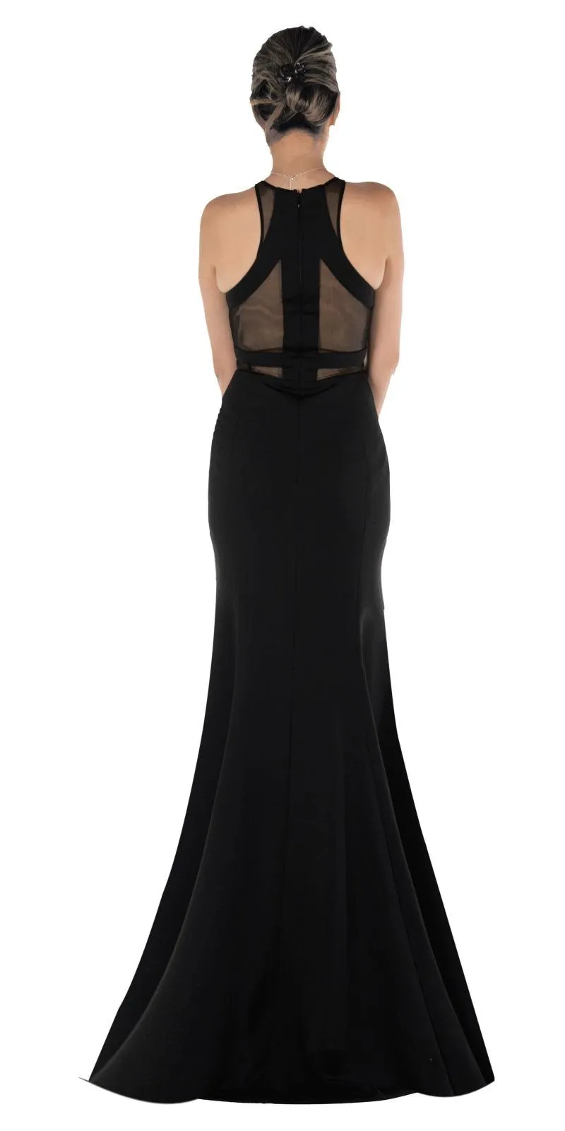 Poly USA 8054 Mermaid Dress with Sheer Cut-Outs