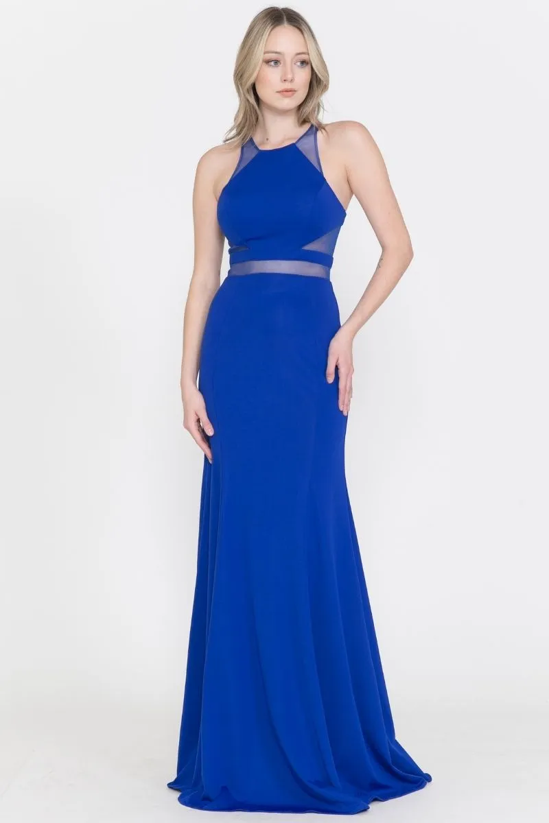 Poly USA 8054 Mermaid Dress with Sheer Cut-Outs