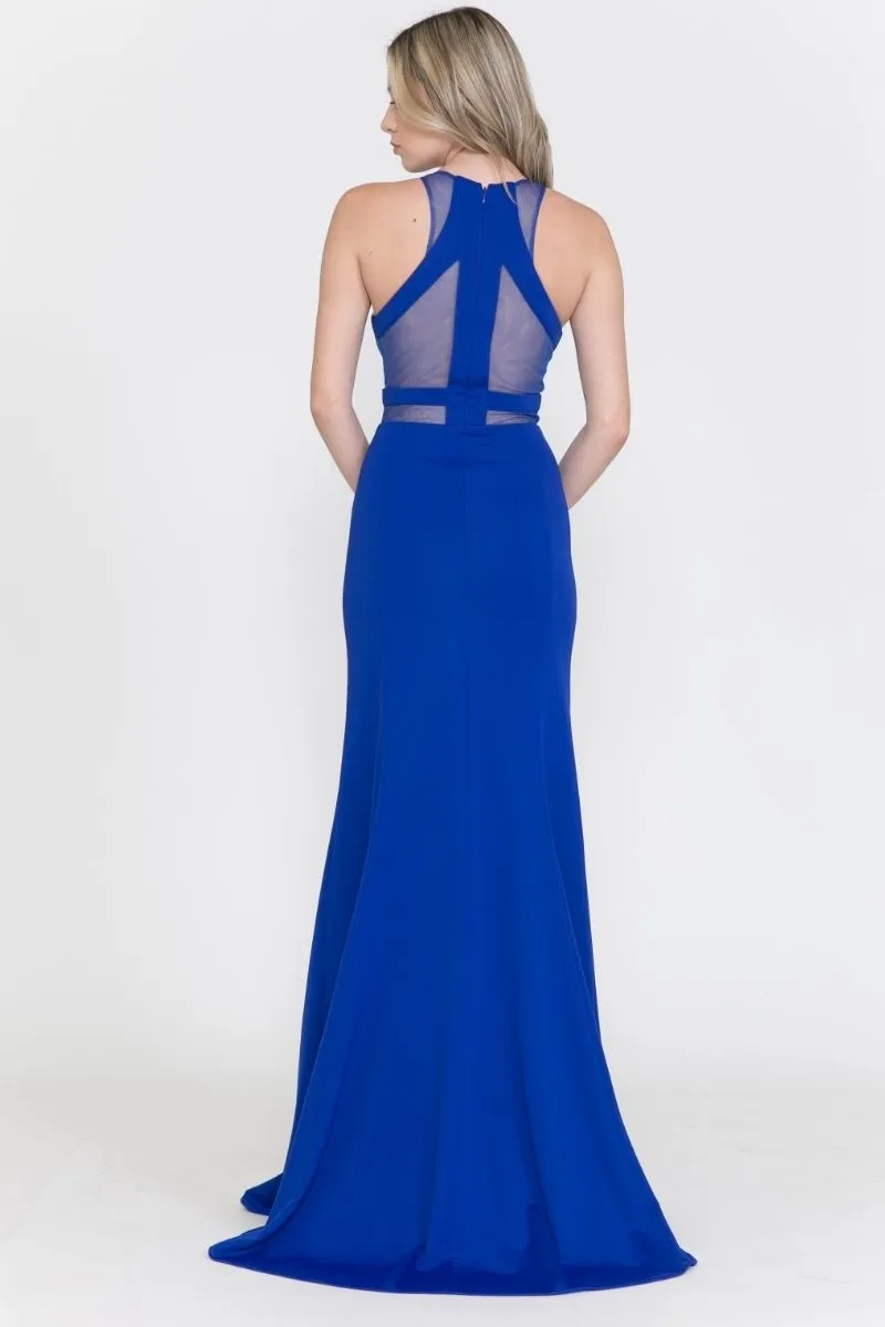 Poly USA 8054 Mermaid Dress with Sheer Cut-Outs