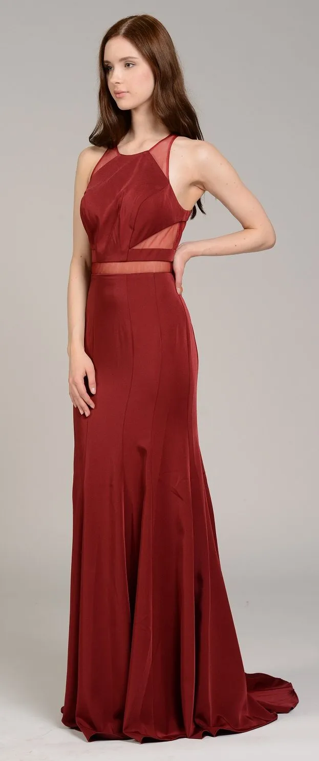 Poly USA 8054 Mermaid Dress with Sheer Cut-Outs