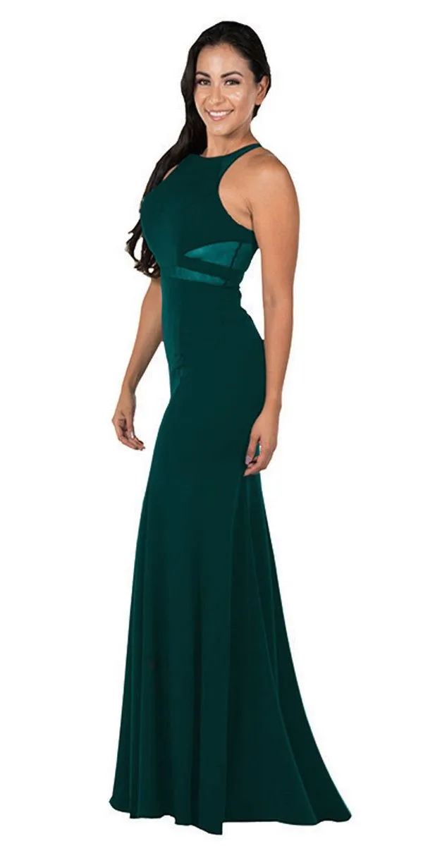 Poly USA 8054 Mermaid Dress with Sheer Cut-Outs