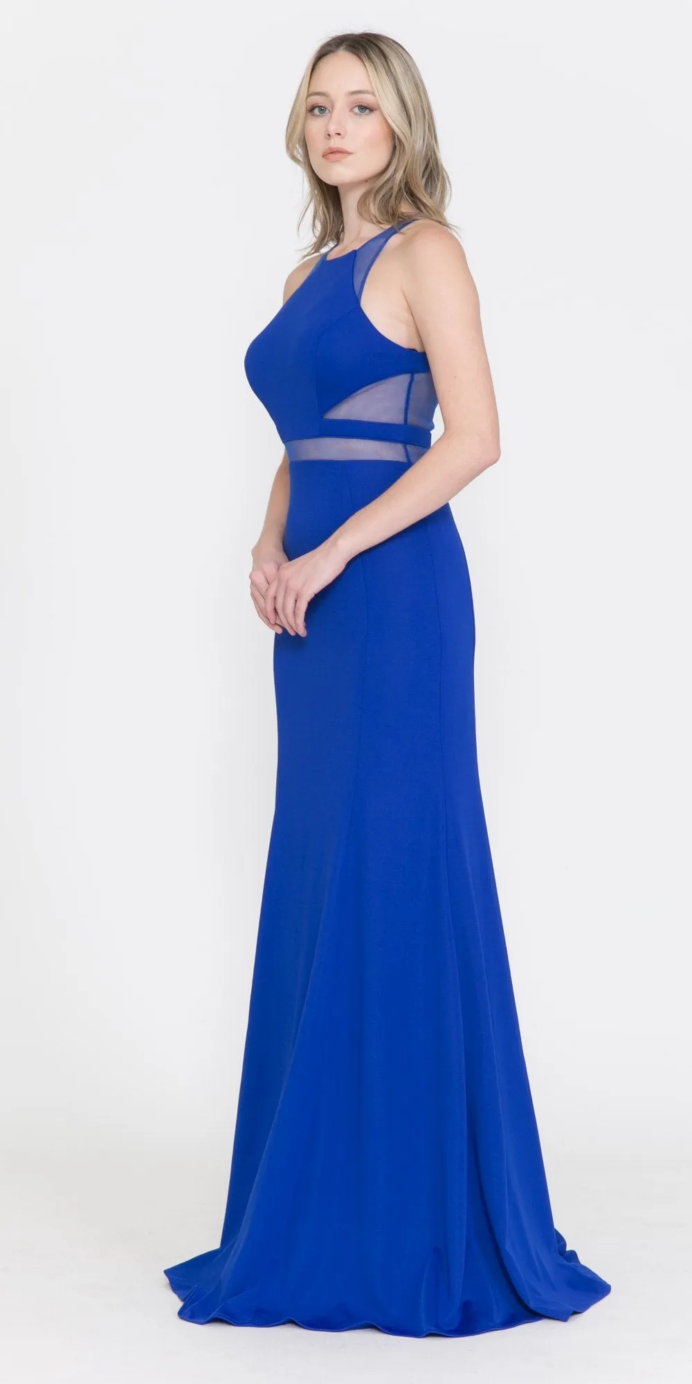 Poly USA 8054 Mermaid Dress with Sheer Cut-Outs