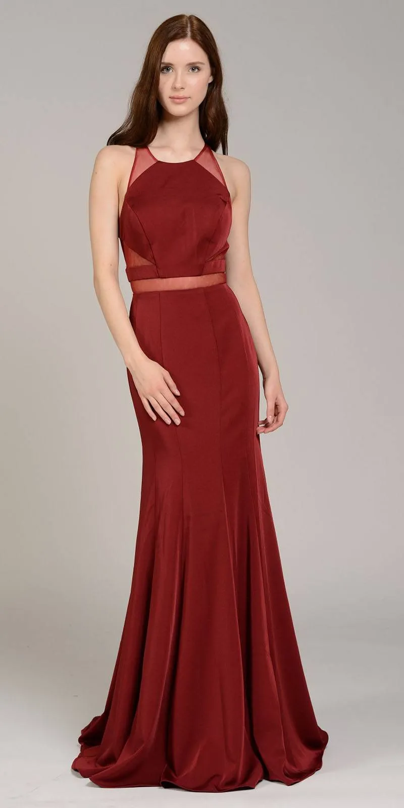 Poly USA 8054 Mermaid Dress with Sheer Cut-Outs