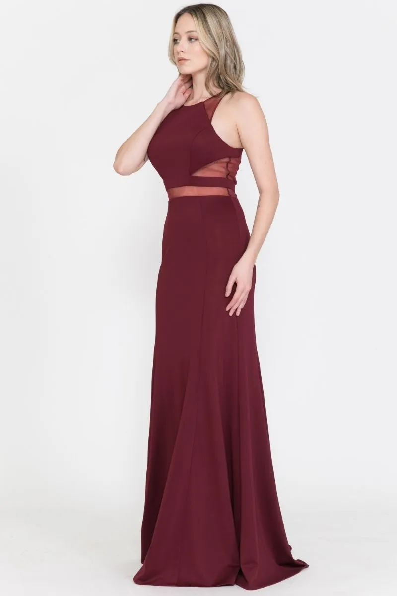 Poly USA 8054 Mermaid Dress with Sheer Cut-Outs