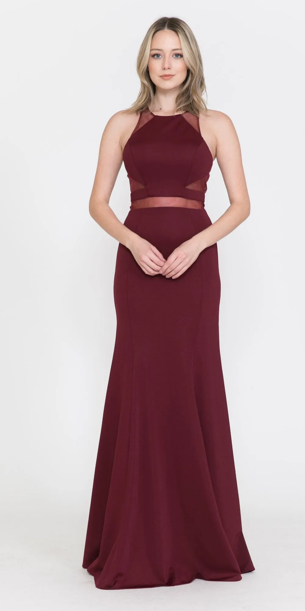 Poly USA 8054 Mermaid Dress with Sheer Cut-Outs