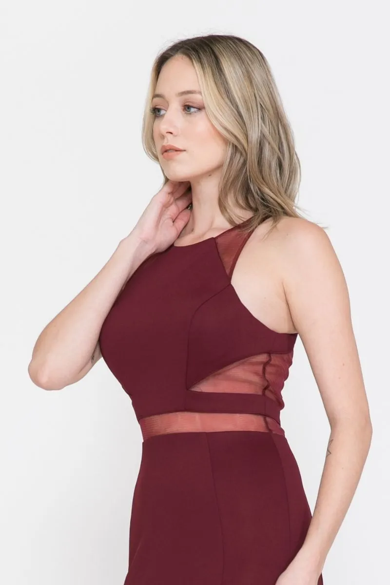 Poly USA 8054 Mermaid Dress with Sheer Cut-Outs