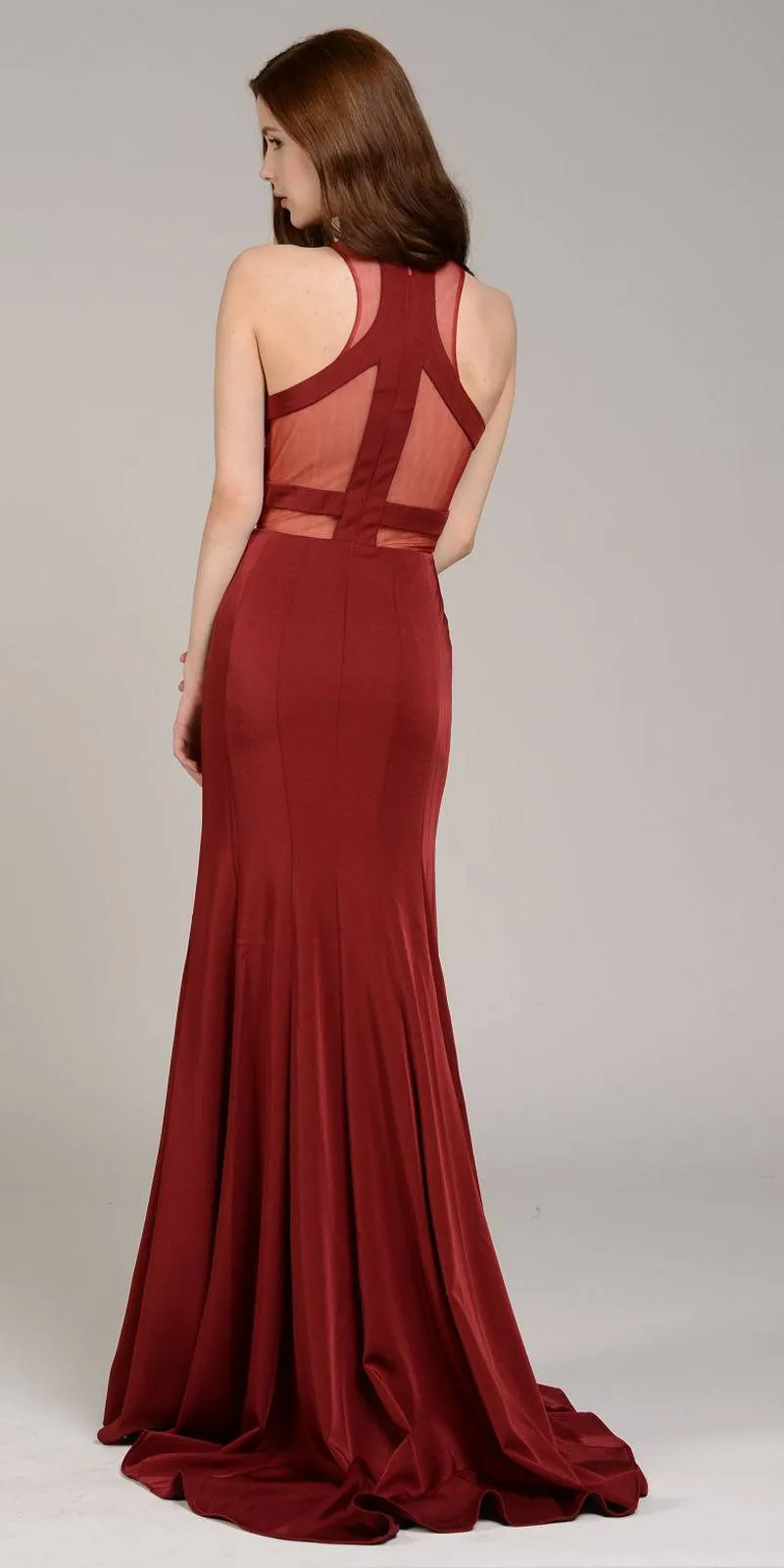 Poly USA 8054 Mermaid Dress with Sheer Cut-Outs