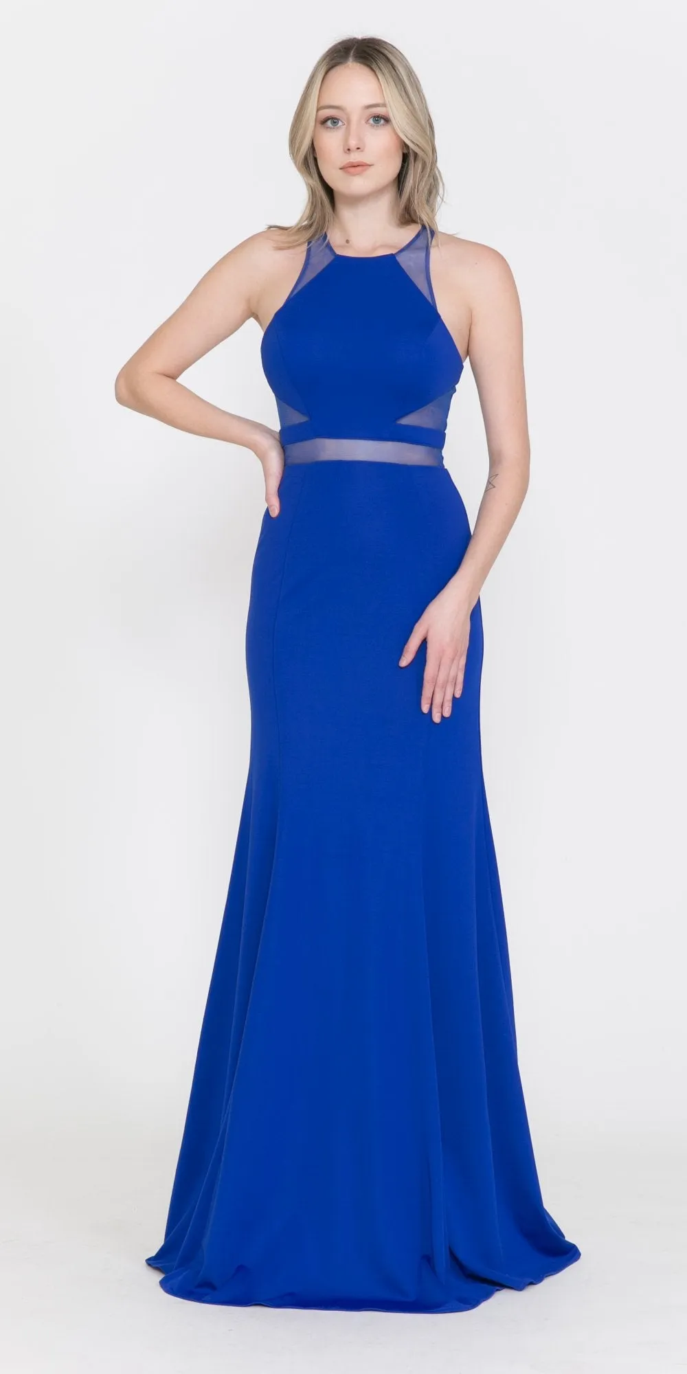 Poly USA 8054 Mermaid Dress with Sheer Cut-Outs