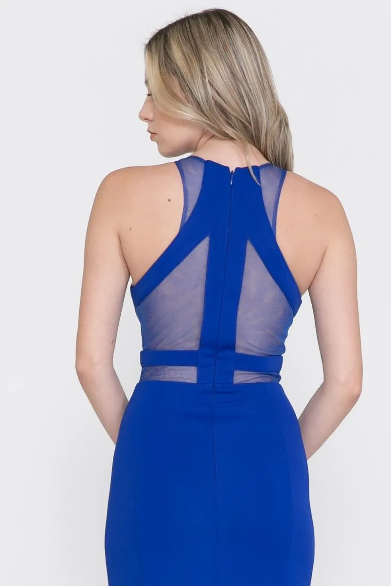 Poly USA 8054 Mermaid Dress with Sheer Cut-Outs