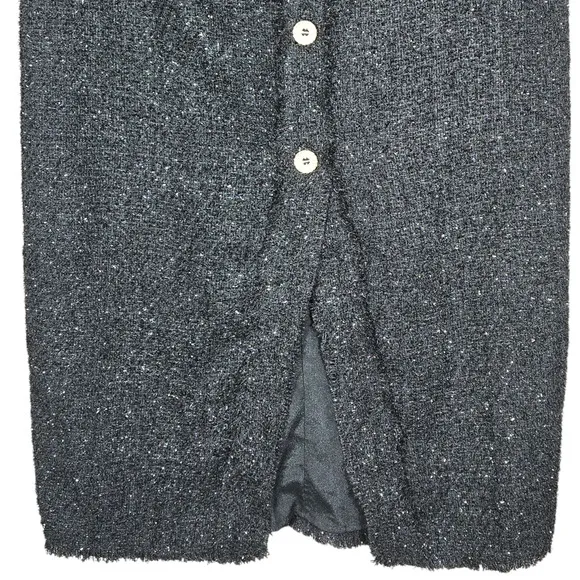 Pomander Place Skirt Womens Medium Black Shimmer Tweed Laurelle Midi Pencil
