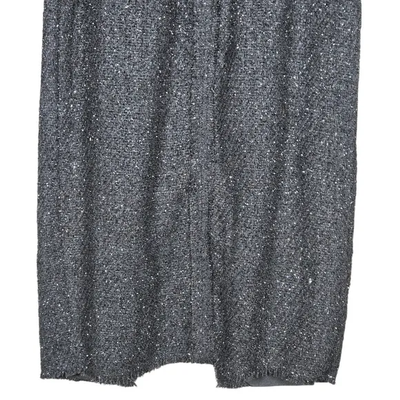 Pomander Place Skirt Womens Medium Black Shimmer Tweed Laurelle Midi Pencil