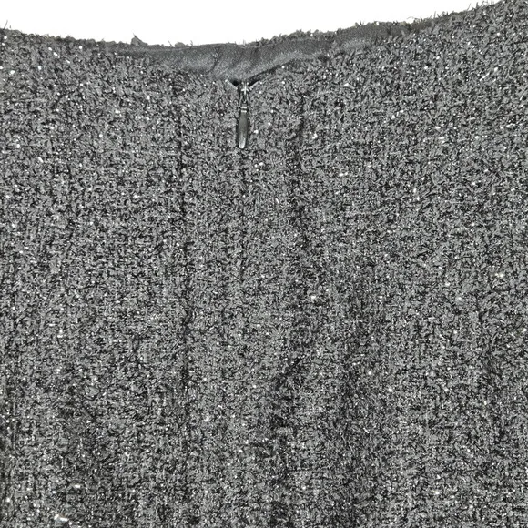 Pomander Place Skirt Womens Small Black Shimmer Tweed Laurelle Midi Pencil