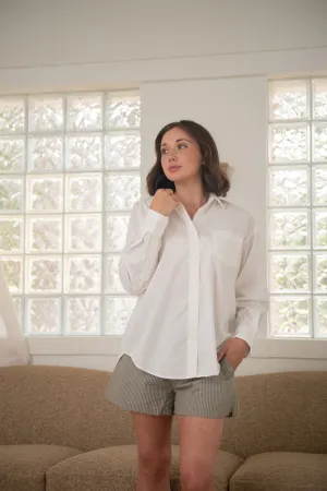 Poplin Solid White Button Down