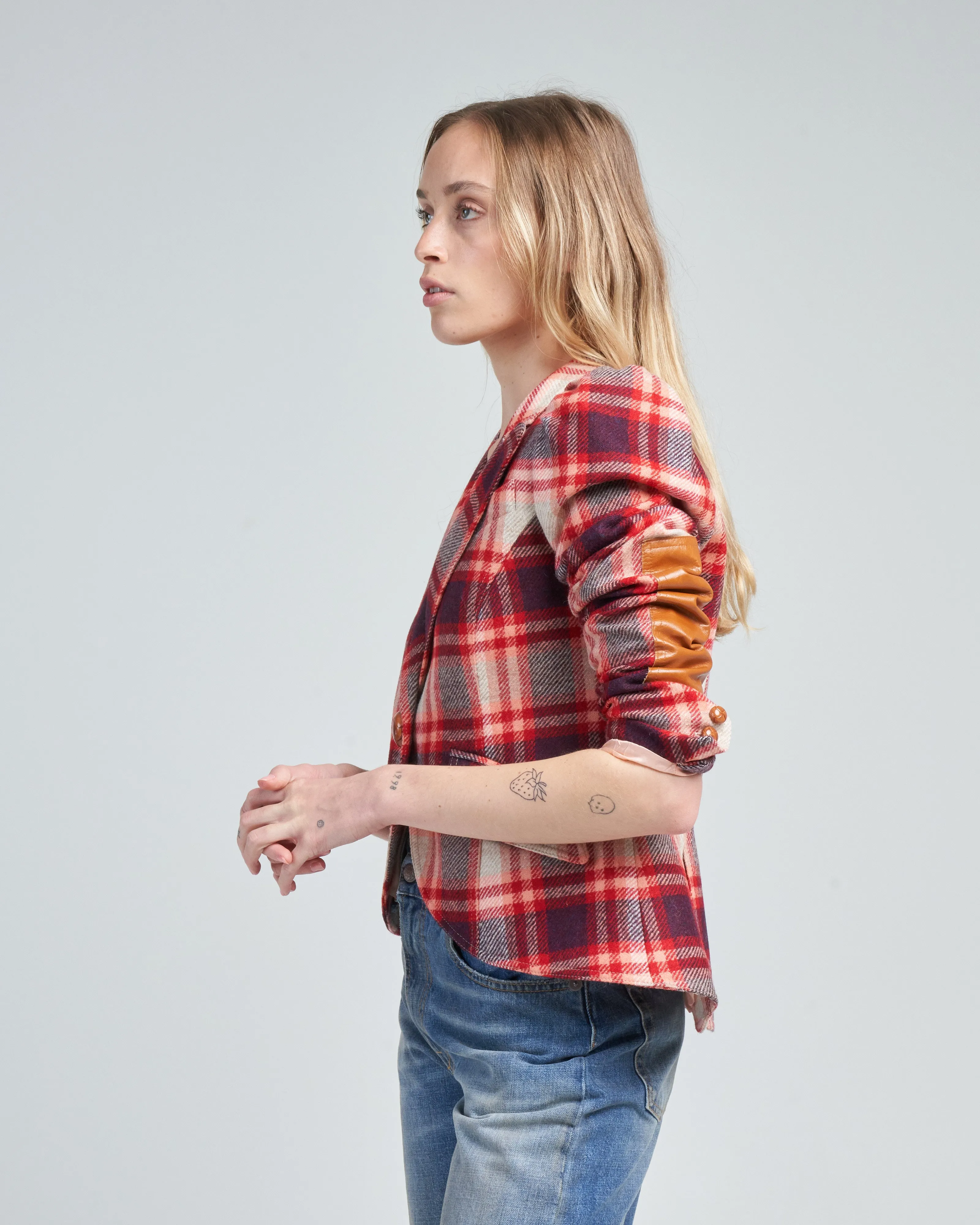 pouf sleeve one button blazer