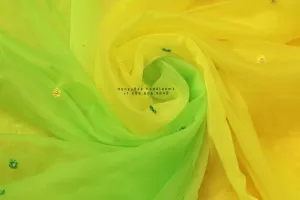 Pure organza saree with stitched blouse,zardhosi work,fancy saree,tie dye saree,two color saree,flowy saree,lyte weight saree,cocktail saree