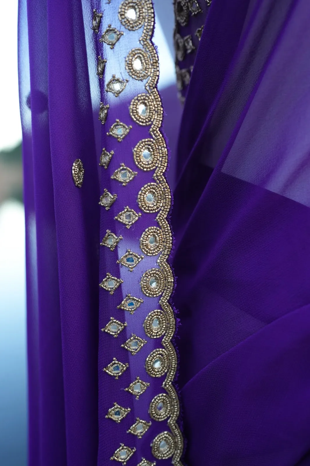 Purple Georgette Saree