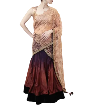 PURPLE SHADED LEHENGA SAREE