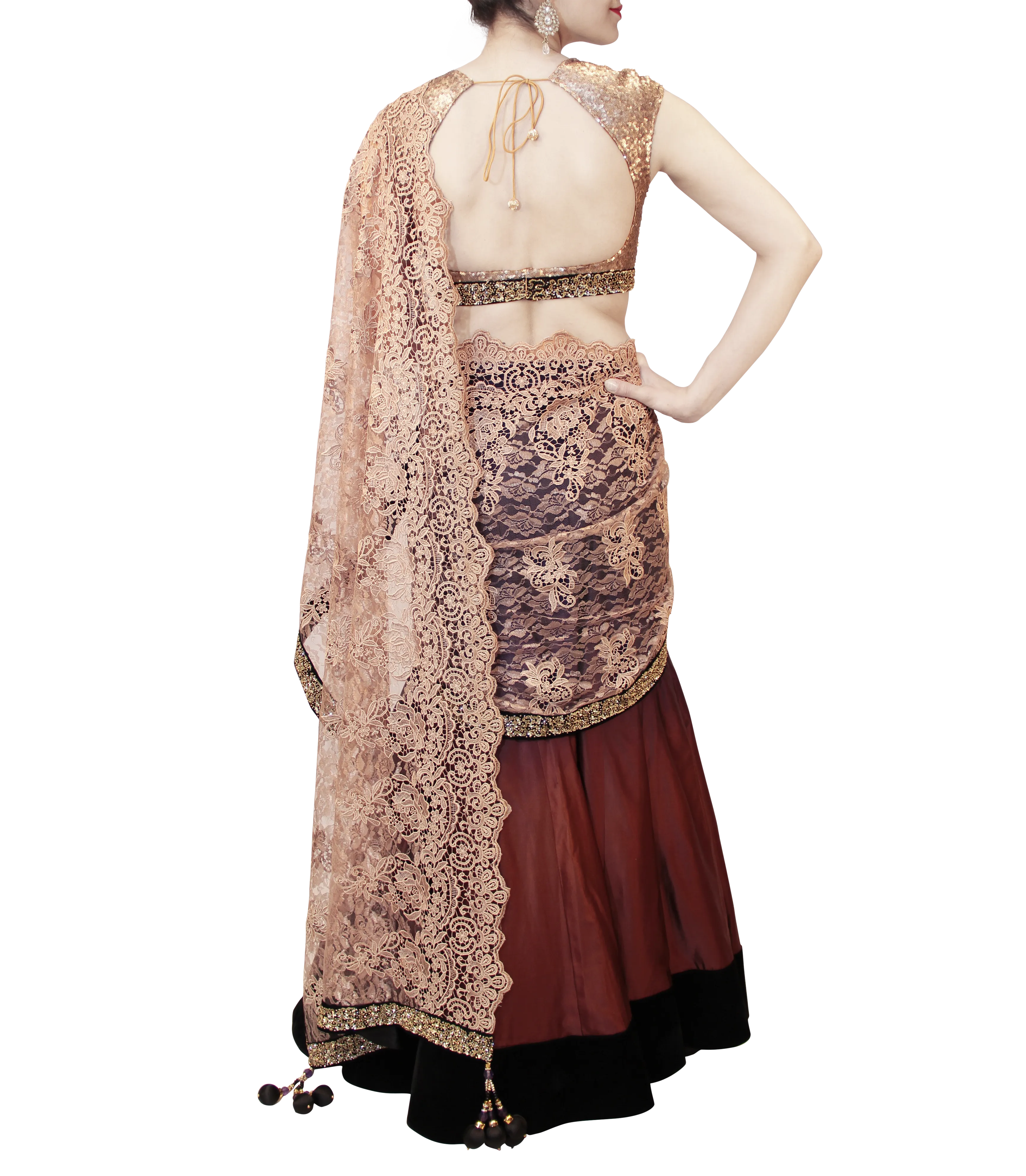 PURPLE SHADED LEHENGA SAREE