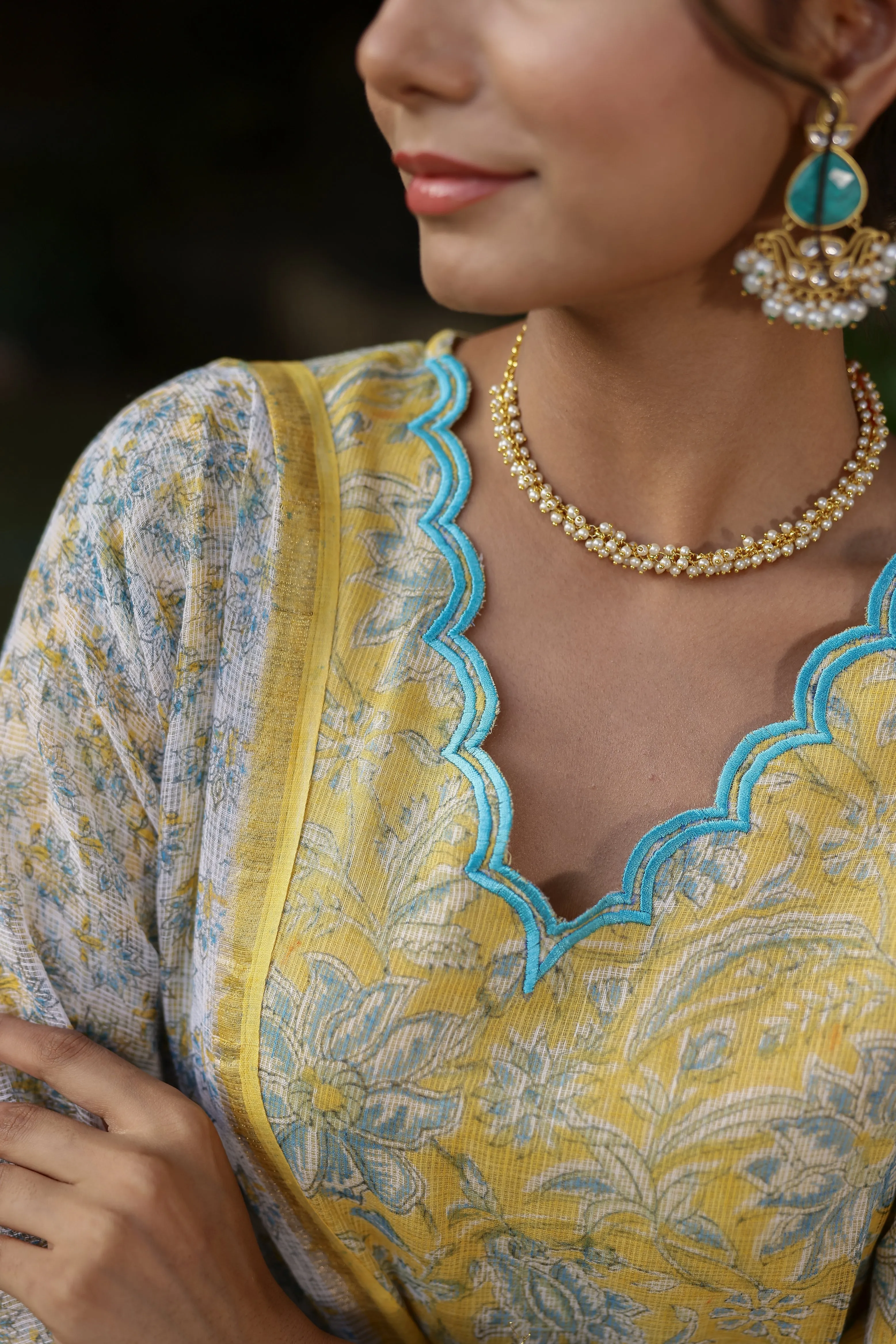 "Zuri" Kota Doriya Suit Set with dupatta(3pc) - XXL