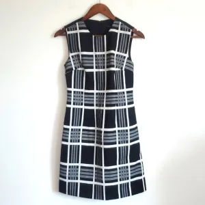 Rachel Roy Retro Black Plaid Mini Sheath Dress