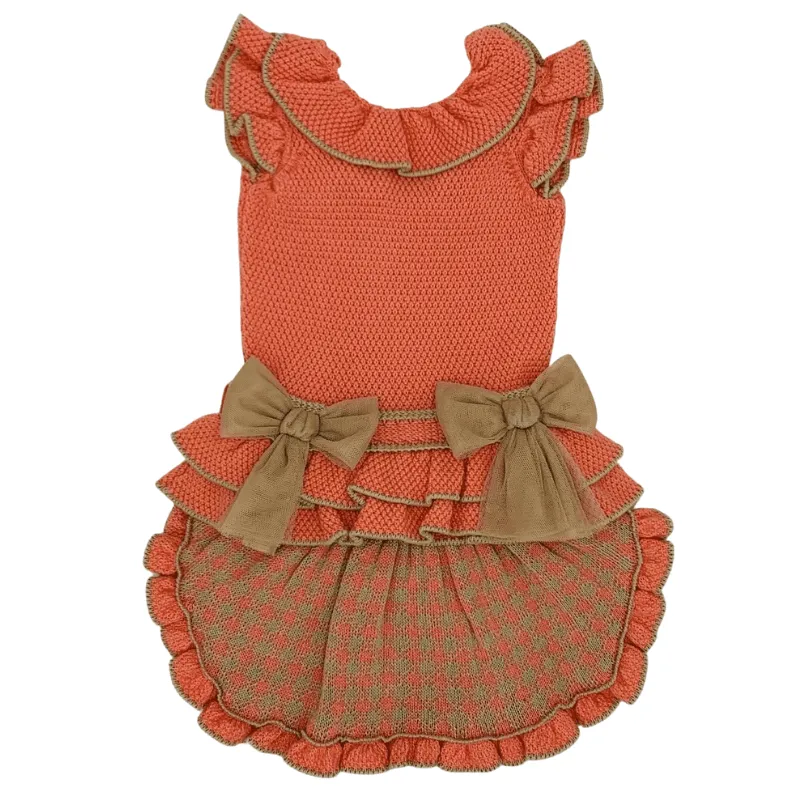 RAHIGO - Three Piece Skirt Set - Salmon