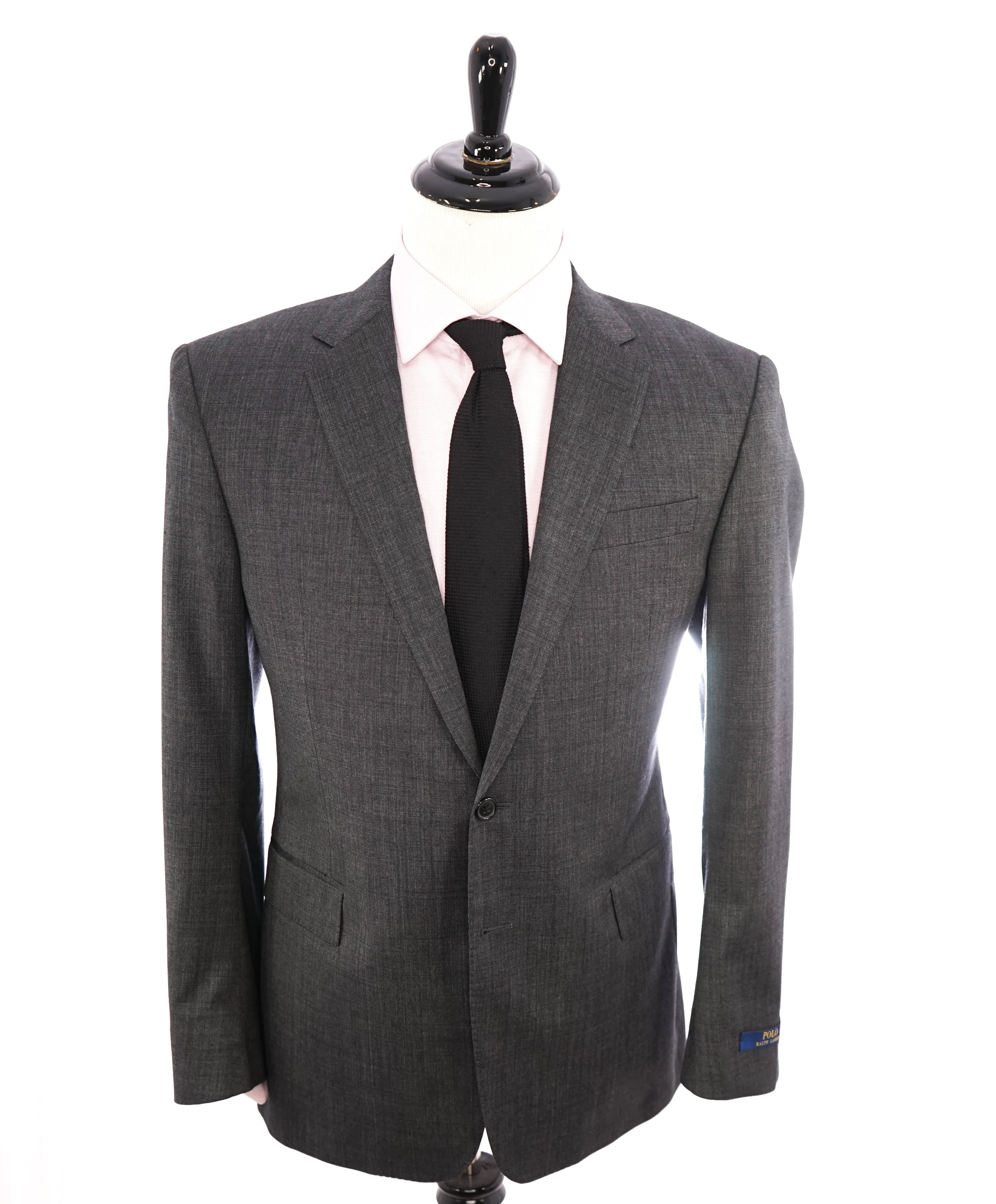 RALPH LAUREN BLUE LABEL "POLO" - Gray Wool Suit W Side Tabs - 42R 38W