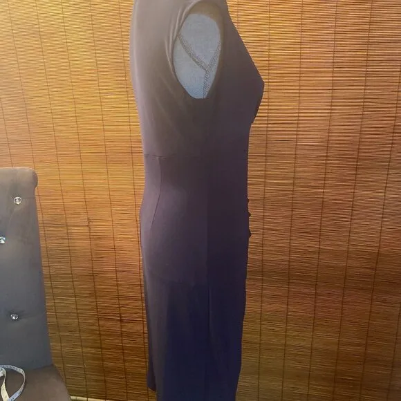 Ralph Lauren Eggplant Purple Sheath Dress with Slight Shoulder Pads Size 8 EUC