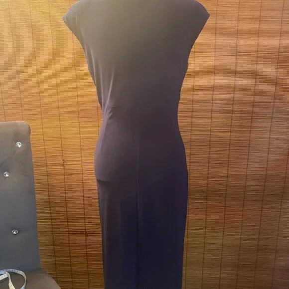 Ralph Lauren Eggplant Purple Sheath Dress with Slight Shoulder Pads Size 8 EUC