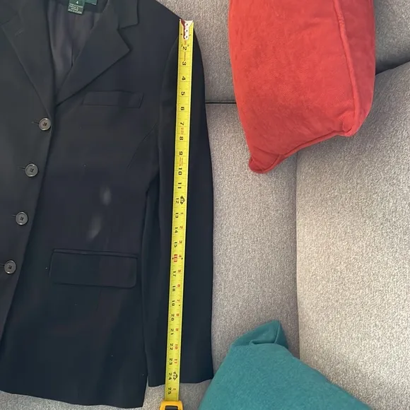 Ralph Lauren Women’s Blazer Jacket 4 Button Front Navy Size 4 Rayon Wool Blend