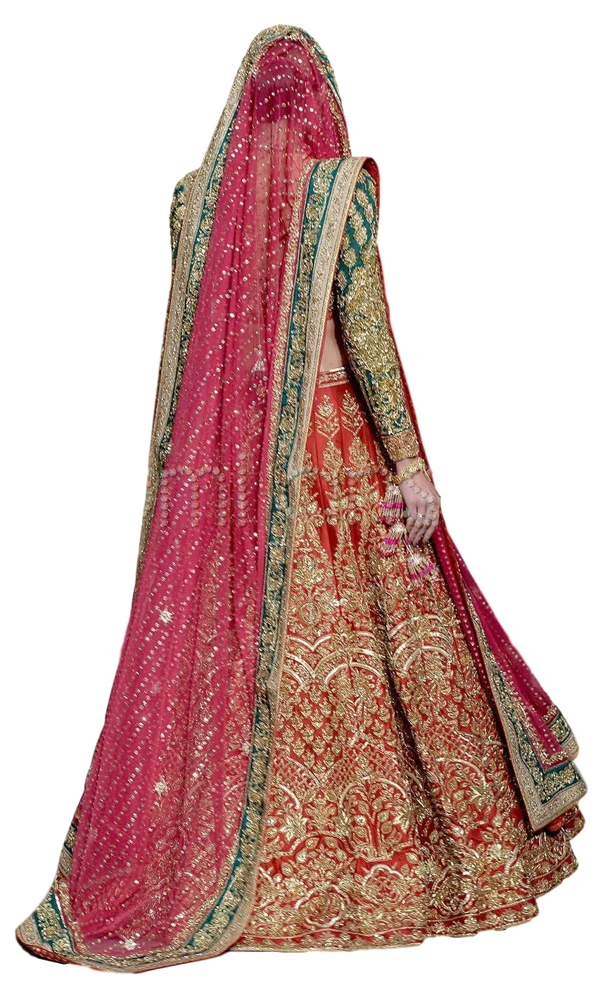 Red Color Wedding Lehenga with Zardozi Embroidery